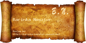 Barinka Nesztor névjegykártya
